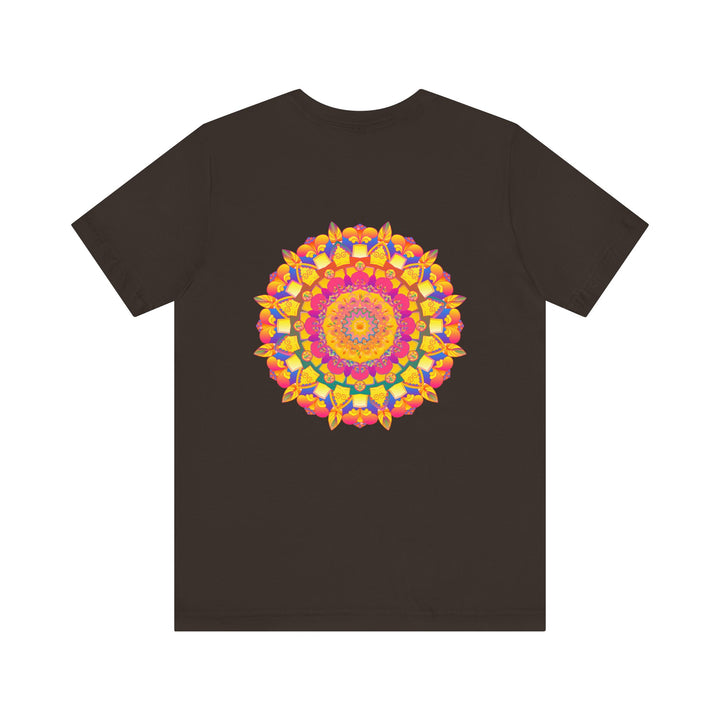 Beautiful and colorful Vibrant Mandala T-Shirt with Peace and Harmony design