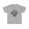 Colorful mandala art design printed on a comfortable unisex heavy cotton t-shirt, perfect for yoga and mindfulness practices