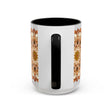 Delightful light grey background mandala art mug with stunning and detailed patterns