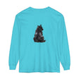 Black Cat Mystique Long Sleeve T-Shirt featuring a sleek black cat design