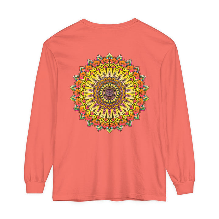 Intricate Mandala Unisex Long Sleeve T-Shirt with vibrant, detailed design