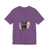 Black cat watercolor sprint t-shirt with vibrant colors and stylish design