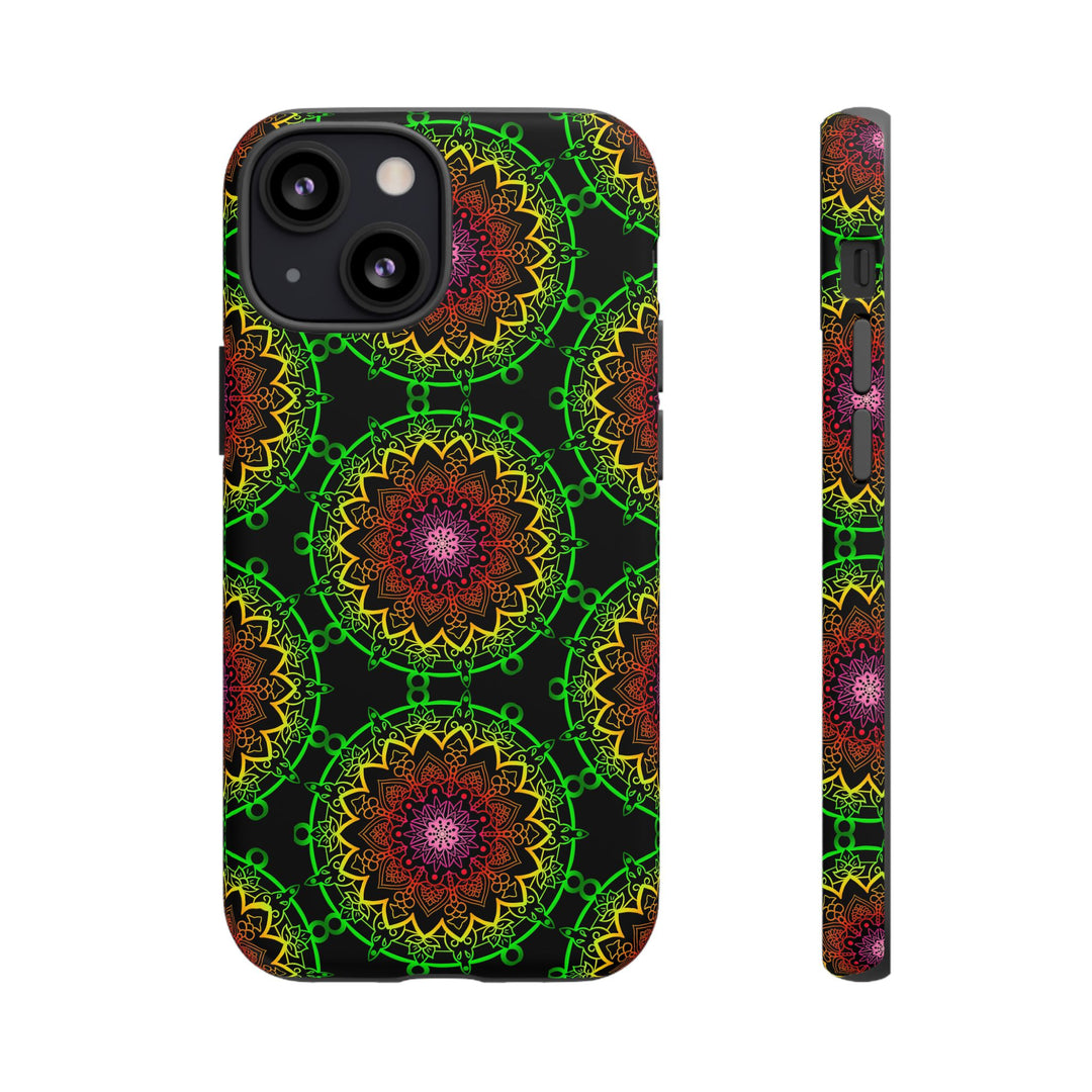Artistic Mandala Phone Case with Bold Patterns and Modern Flair