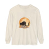 A spooky black cat and moon Halloween-themed t-shirt with a haunting design perfect for October festivities