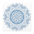 Beautiful handmade steel blue mandala design wall art on stretched matte canvas