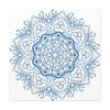 Beautiful handmade steel blue mandala design wall art on stretched matte canvas