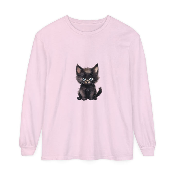 Cute Kitten with Blue Eyes Long Sleeve T-Shirt Alt Text 14