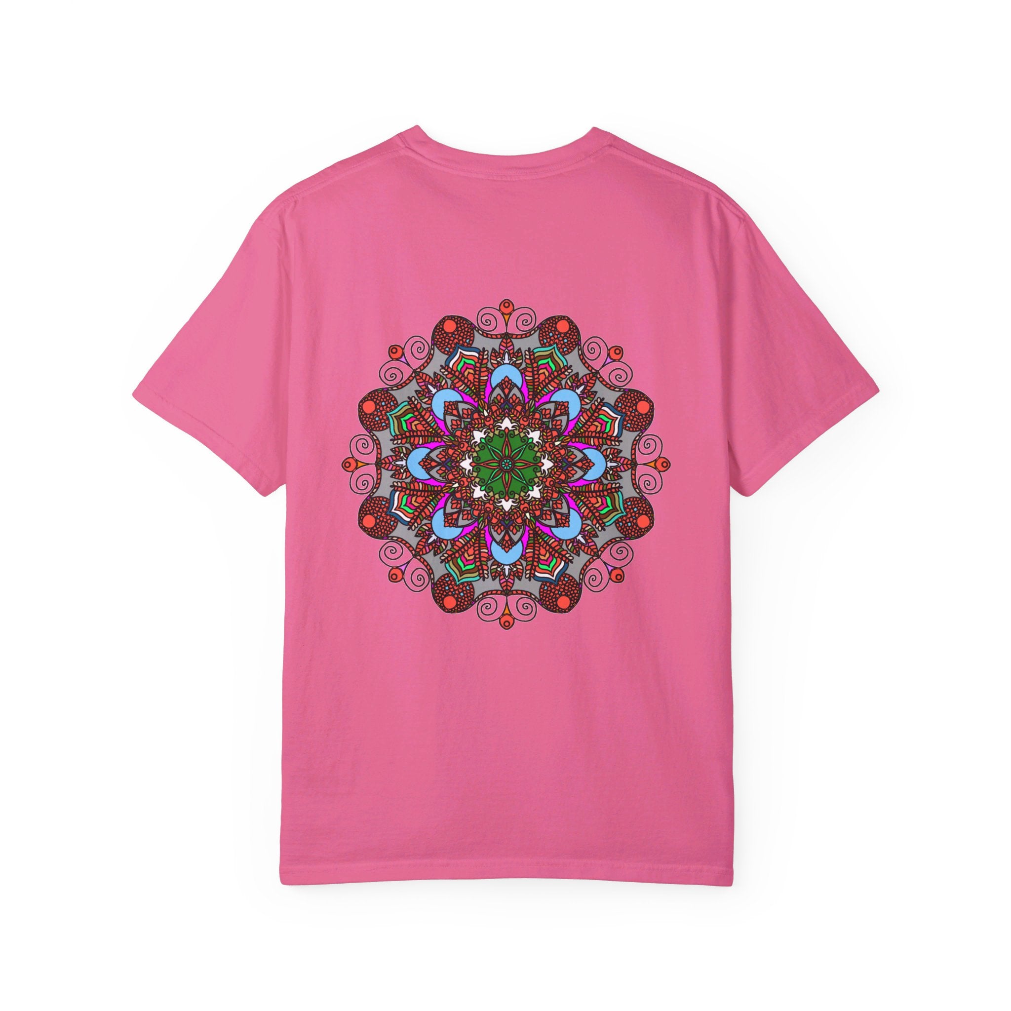 Unisex Mandala T-shirt made with 100% ring-spun cotton, hand-drawn mandala art, and garment-dyed for extra comfort