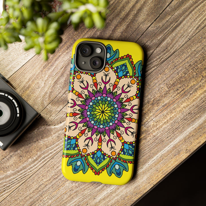 Intricate Floral Yellow Phone Case for Bold Protection and Style