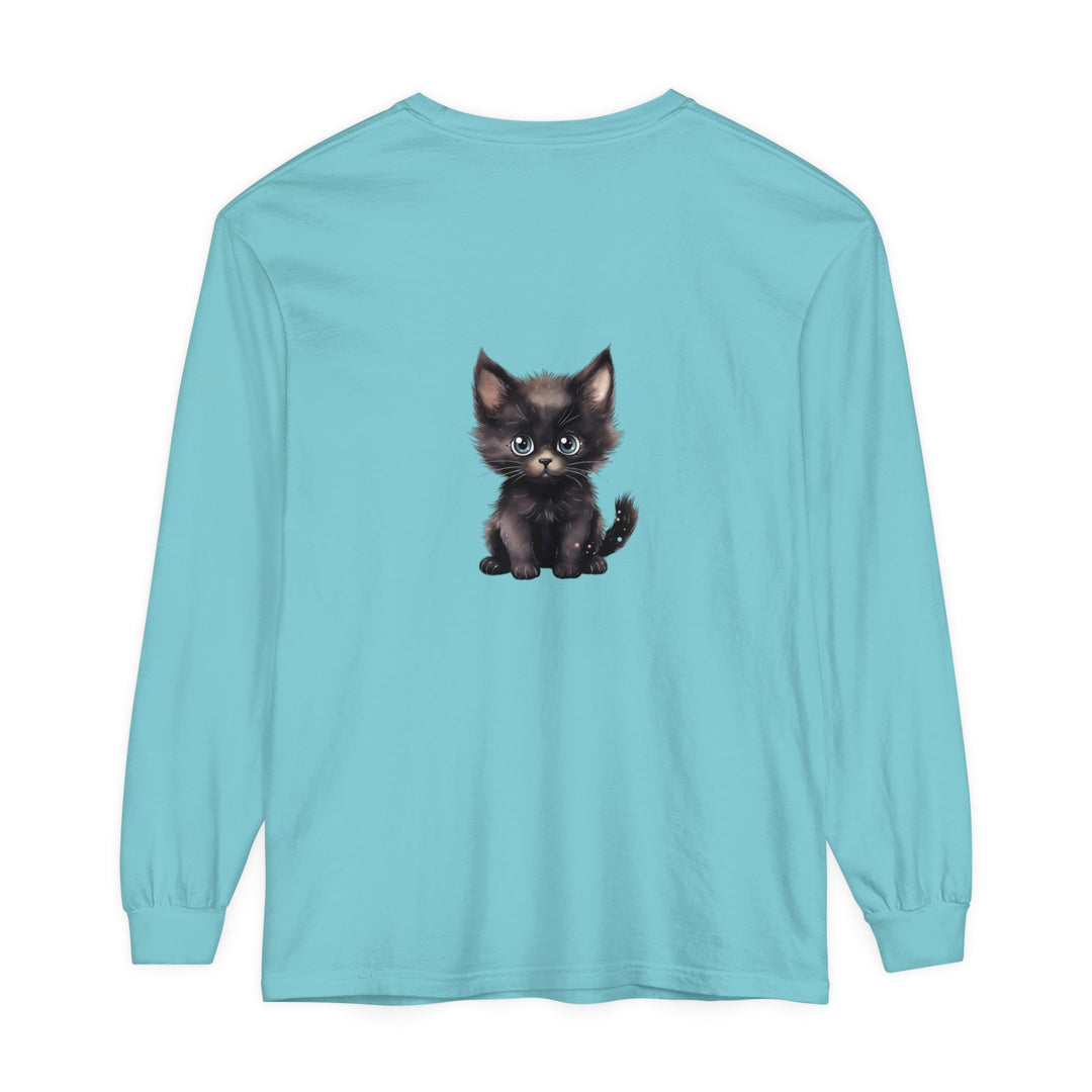 Soft, comfortable t-shirt featuring a sweet kitten with captivating blue eyes