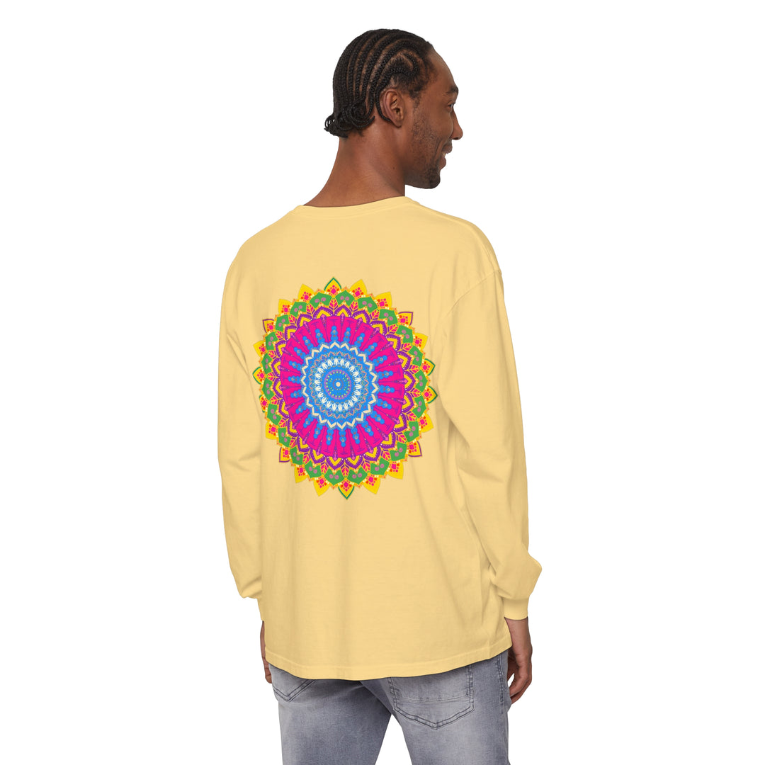 Colorful and intricate mandala design long sleeve t-shirt for all genders