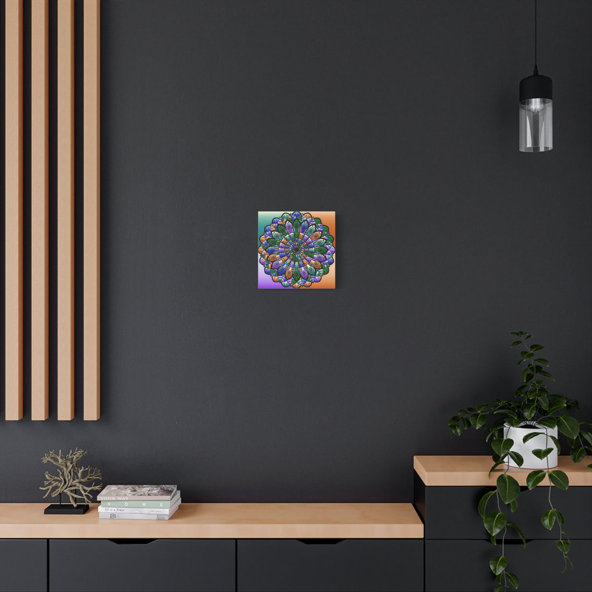 Colorful Mandala Wall Canvas — Stretched Matte Art
