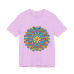 A colorful and intricate mandala design tee, featuring vibrant hues and detailed patterns, perfect for adding a pop of artistic flair to your wardrobe