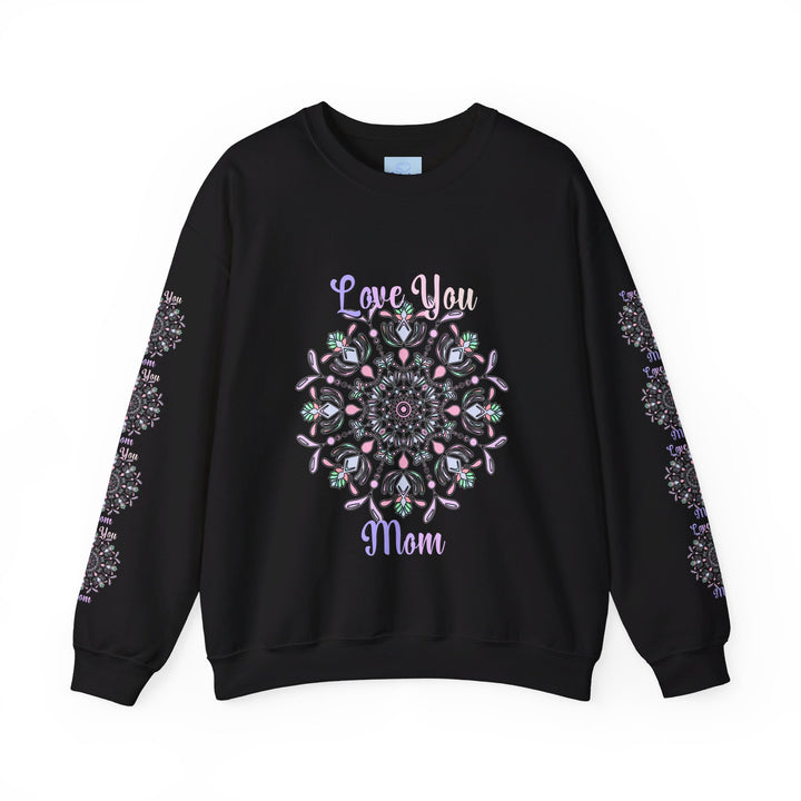 A cozy and stylish unisex crewneck sweatshirt with Love You Mom print, perfect for gifting to your mom on her birthday