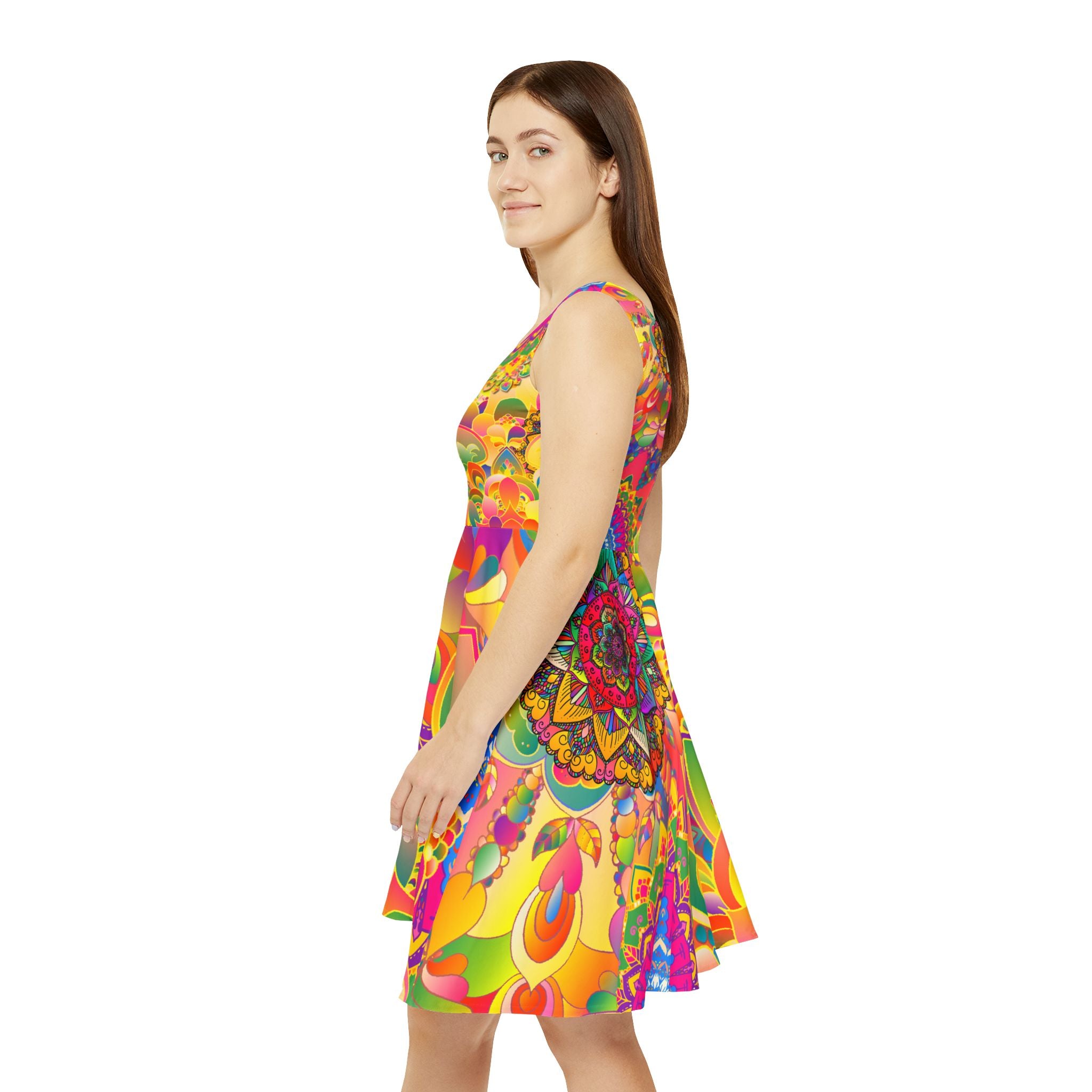Psychedelic Floral Mandala Skater Dress