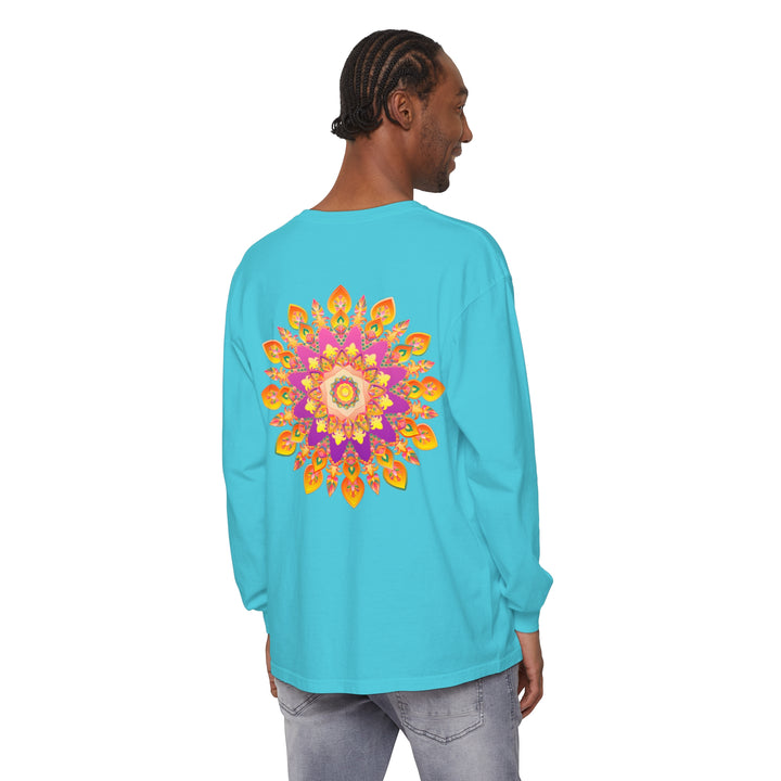 Colorful and intricate mandala design long sleeve t-shirt for all genders