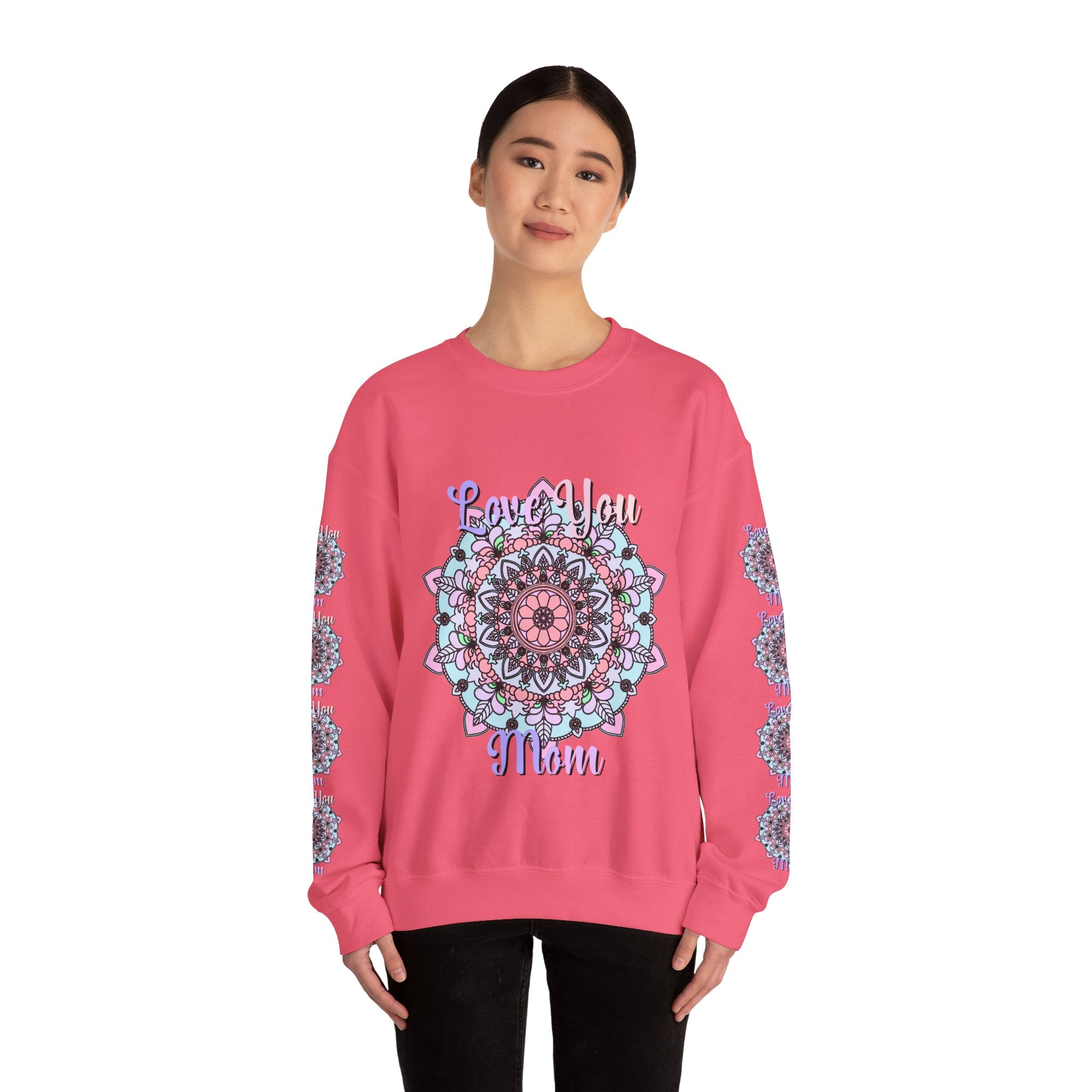Mandala Sweatshirt for Mom with Heartfelt Design in Soft Hues