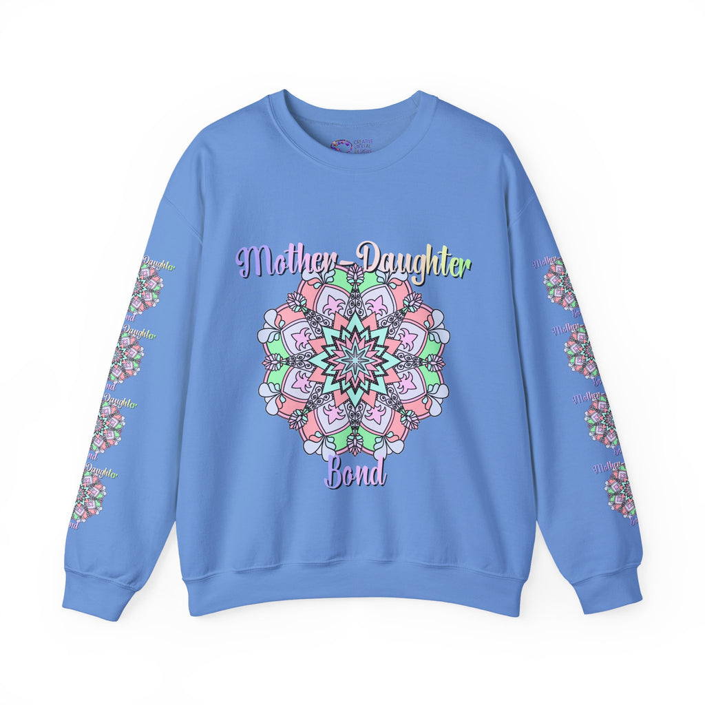 Felpa Girocollo Legame Madre-Figlia — Regalo di Famiglia Mandala Floreale