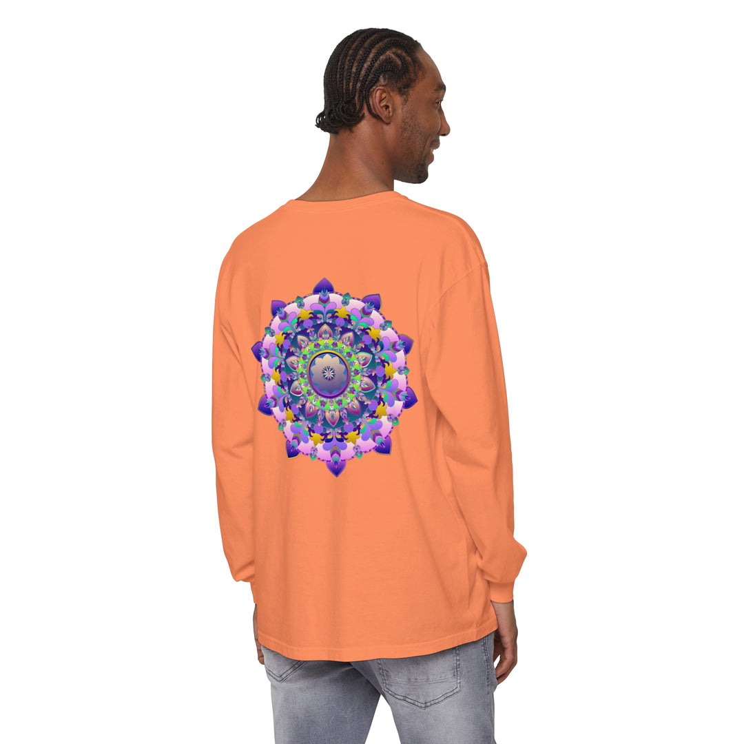 Colorful and intricate mandala design long sleeve t-shirt for all genders