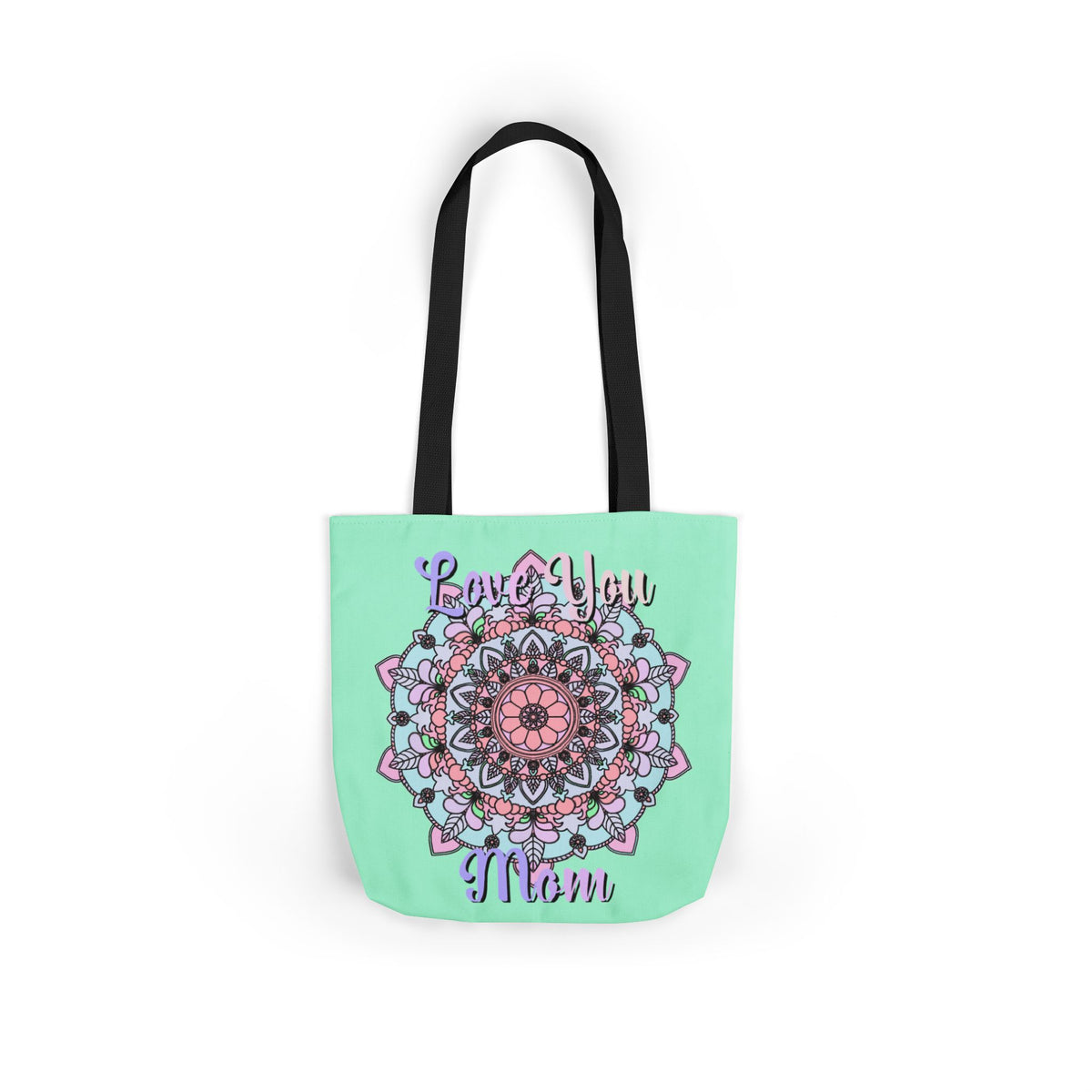 Mandala 'Love You Mom' Canvas Tote — Floral Mother's Day Gift Bag