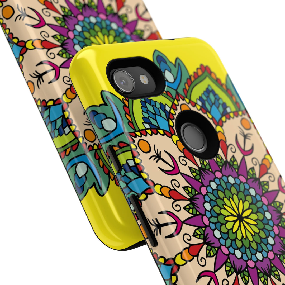 Intricate Floral Yellow Phone Case for Bold Protection and Style