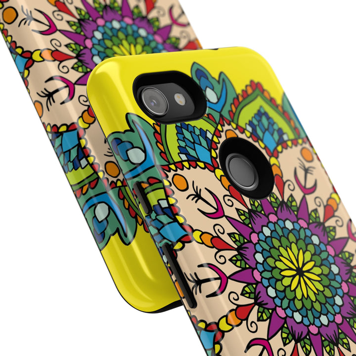 Intricate Floral Yellow Phone Case for Bold Protection and Style