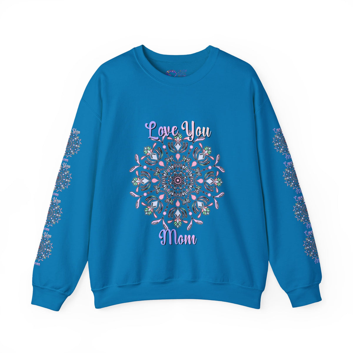 Mom Empowering Mandala Sweatshirt in Soft Pastel Hues
