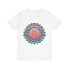 Vibrant Mandala Tee featuring a colorful and psychedelic design perfect for expressing your unique style and personality