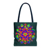 Colorful Mandala Mystical Nature Tote Bag with intricate floral and nature-inspired design, perfect for carrying all your essentials in style