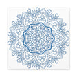 Handmade steel blue matte canvas mandala wall art design