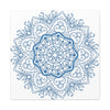 Handmade steel blue matte canvas mandala wall art design