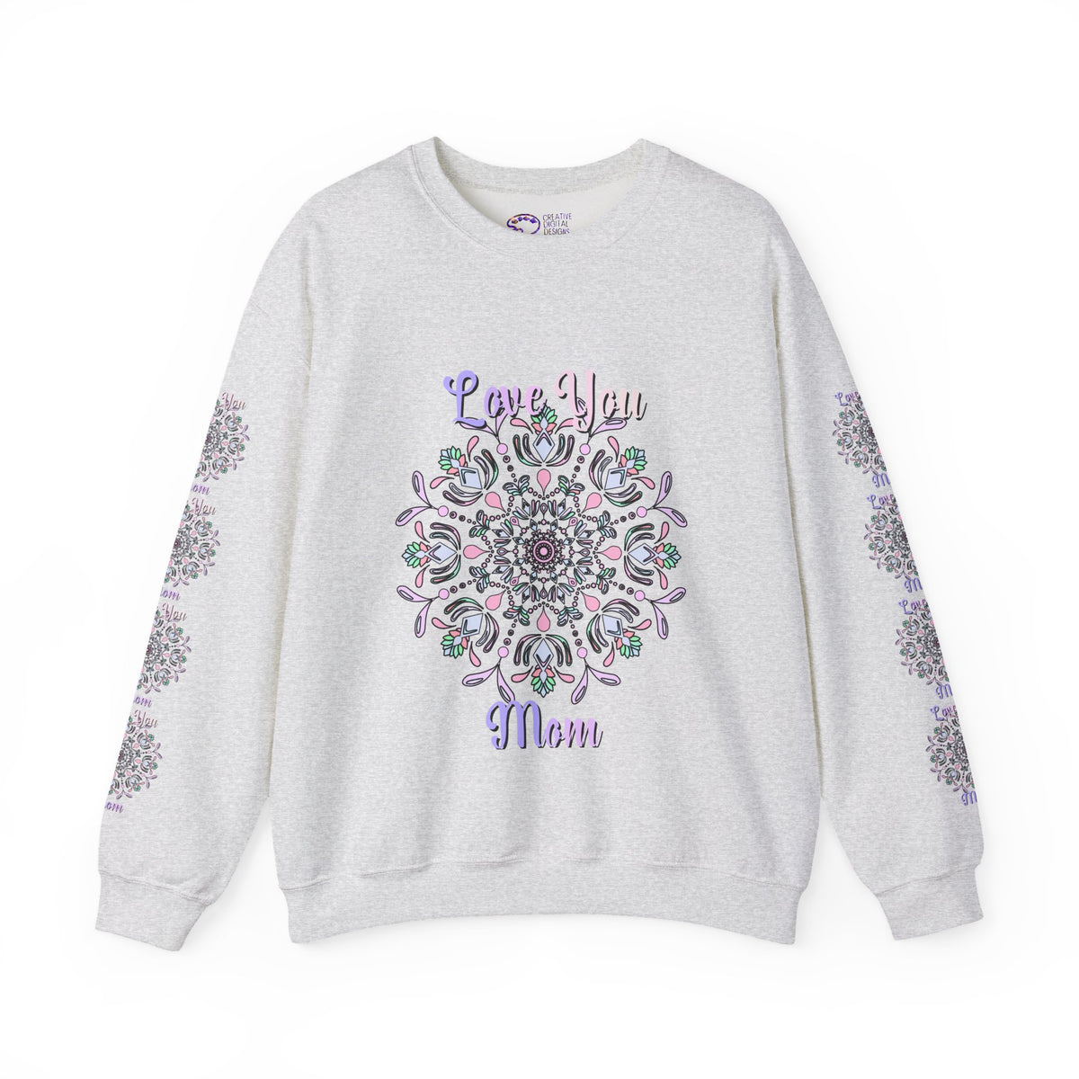 Mom Empowering Mandala Sweatshirt in Soft Pastel Hues