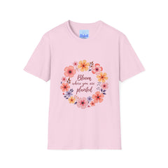 A beautiful floral mandala quote t-shirt featuring intricate design and inspiring words