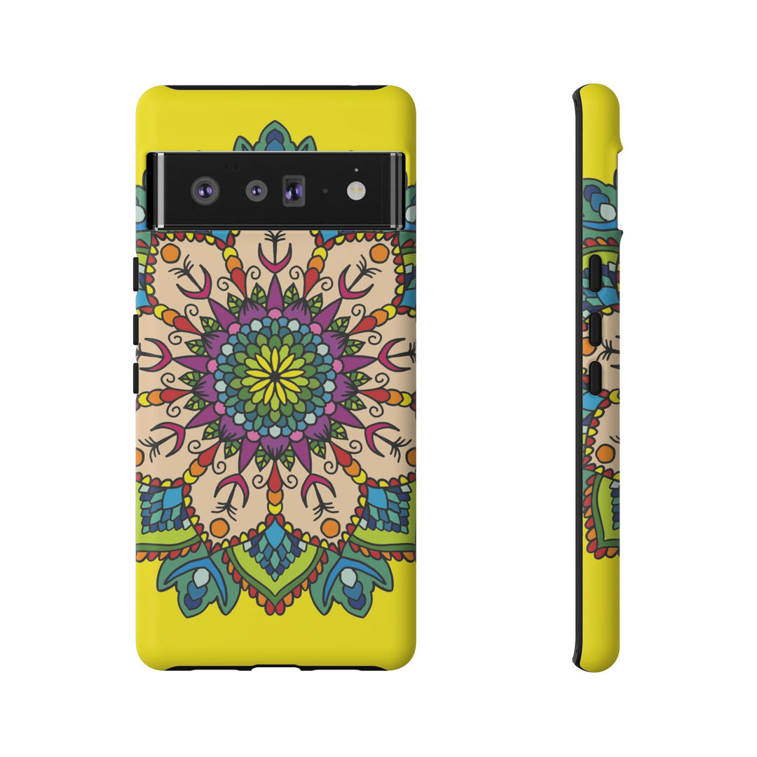 Intricate Floral Yellow Phone Case for Bold Protection and Style