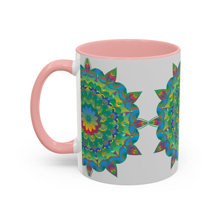 Beautiful Mandala Art Mug with a Colorful Floral Design, perfect for sipping your favorite hot beverages in style