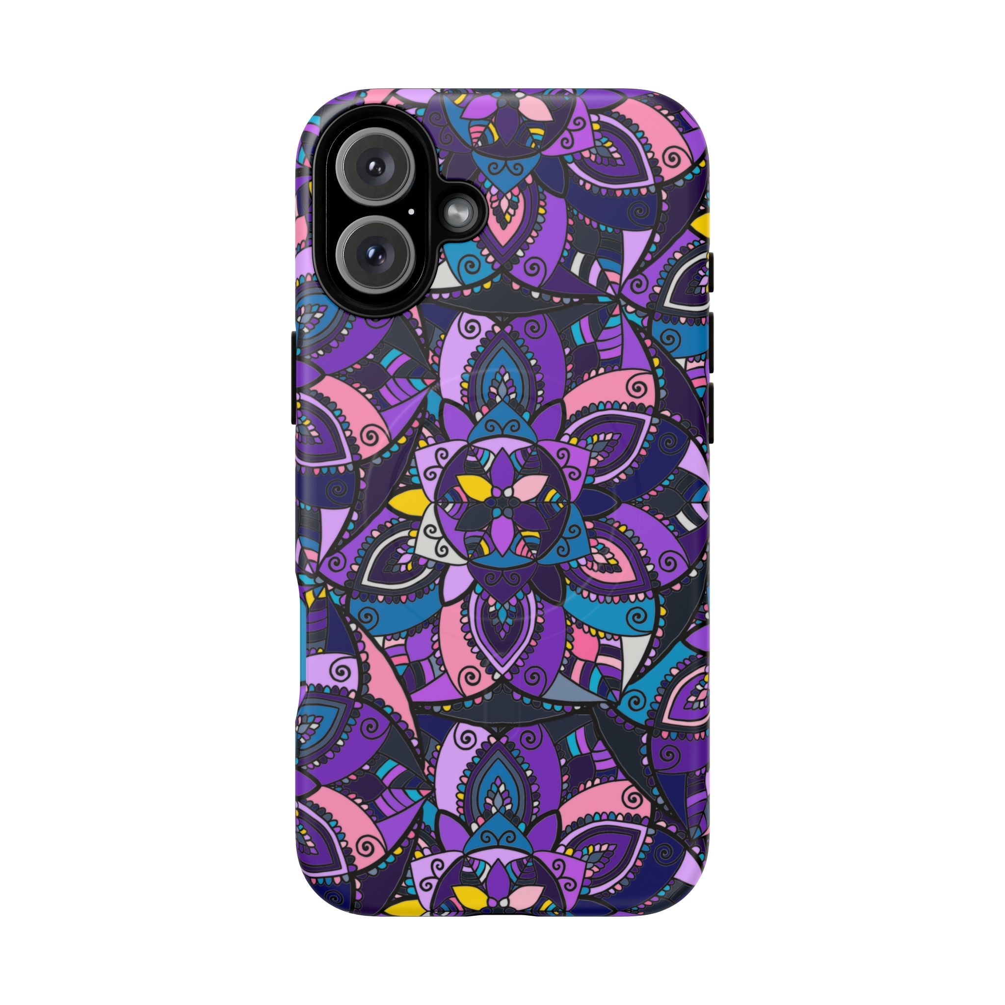 Magnetic Phone Case — Purple Mandala Floral Tough Case