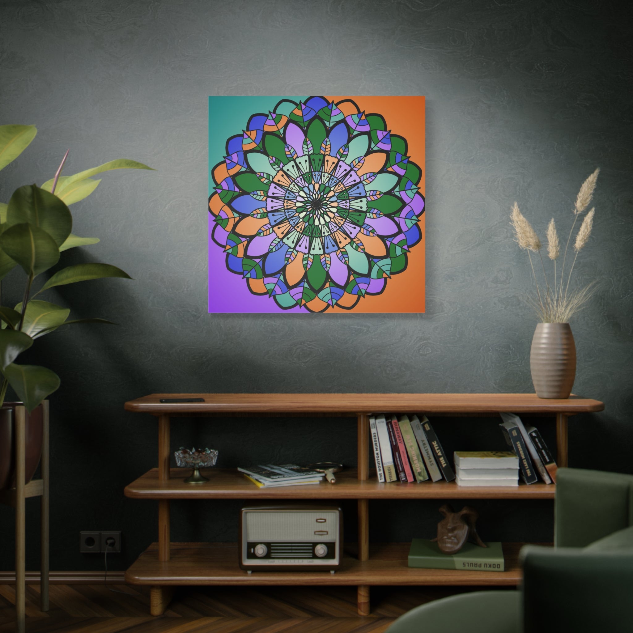 Floral Mandala Matte Canvas Wall Art