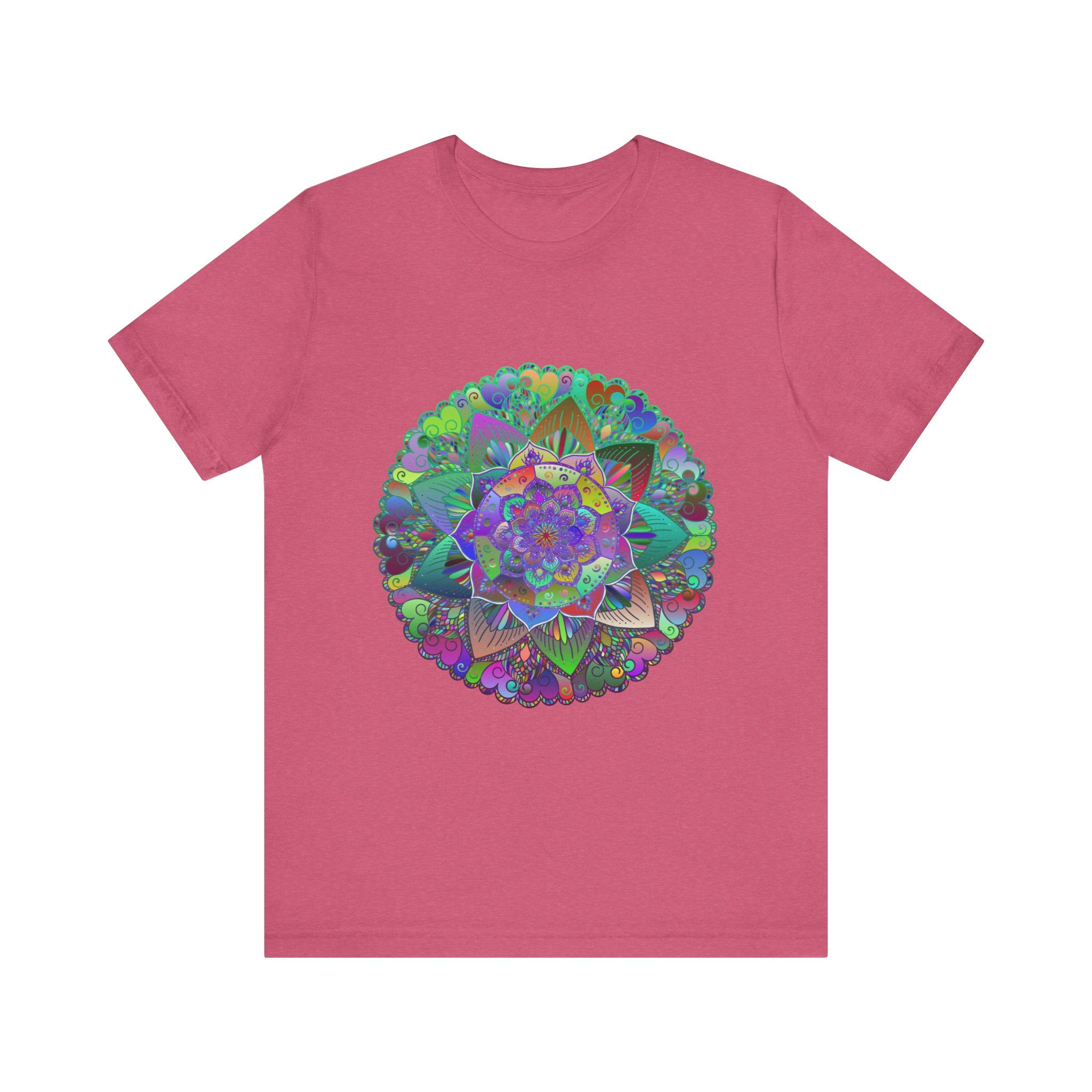 Vibrant Mandala Tee featuring a colorful and psychedelic design, perfect for adding a pop of color to any outfit