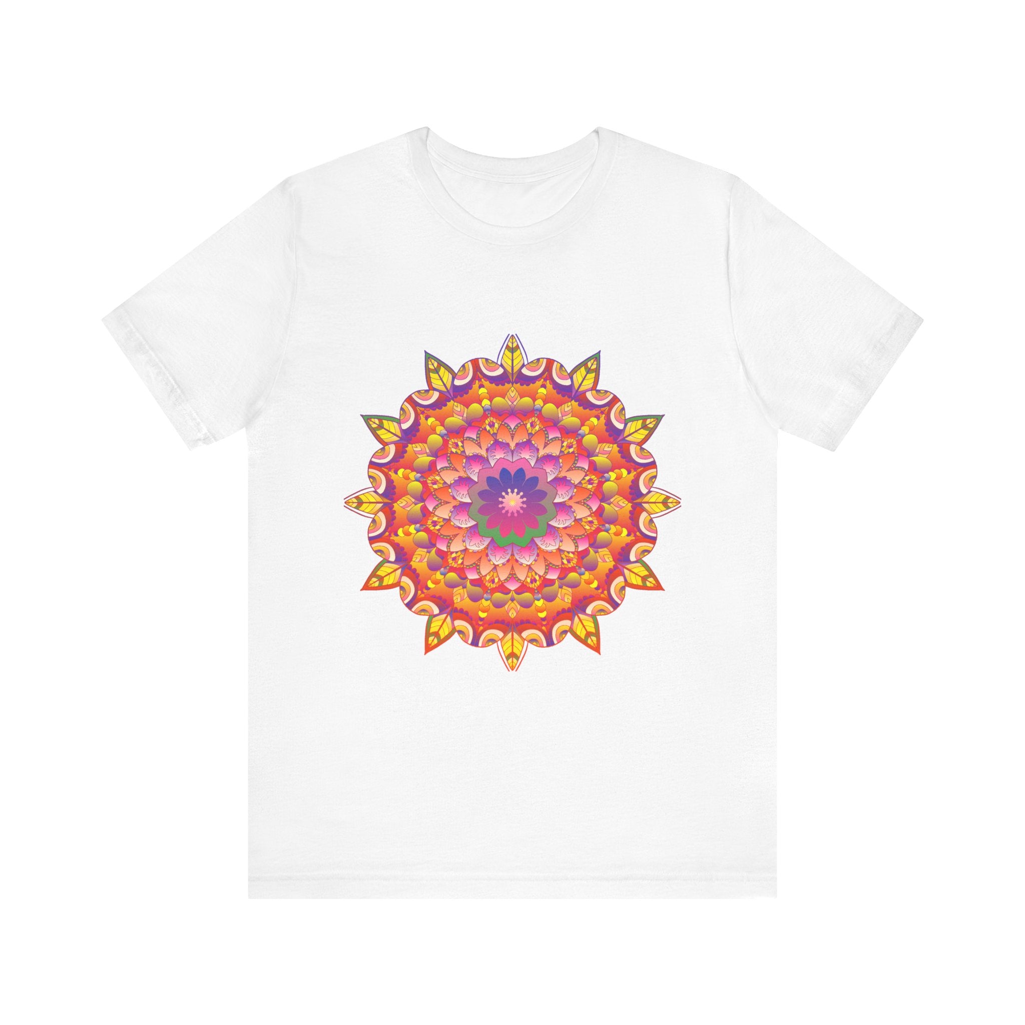 Vibrant Mandala Tee featuring intricate psychedelic art in bold colors and intricate patterns