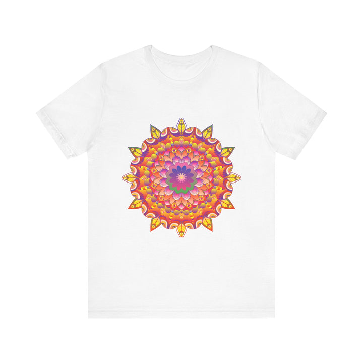 Vibrant Mandala Tee featuring intricate psychedelic art in bold colors and intricate patterns