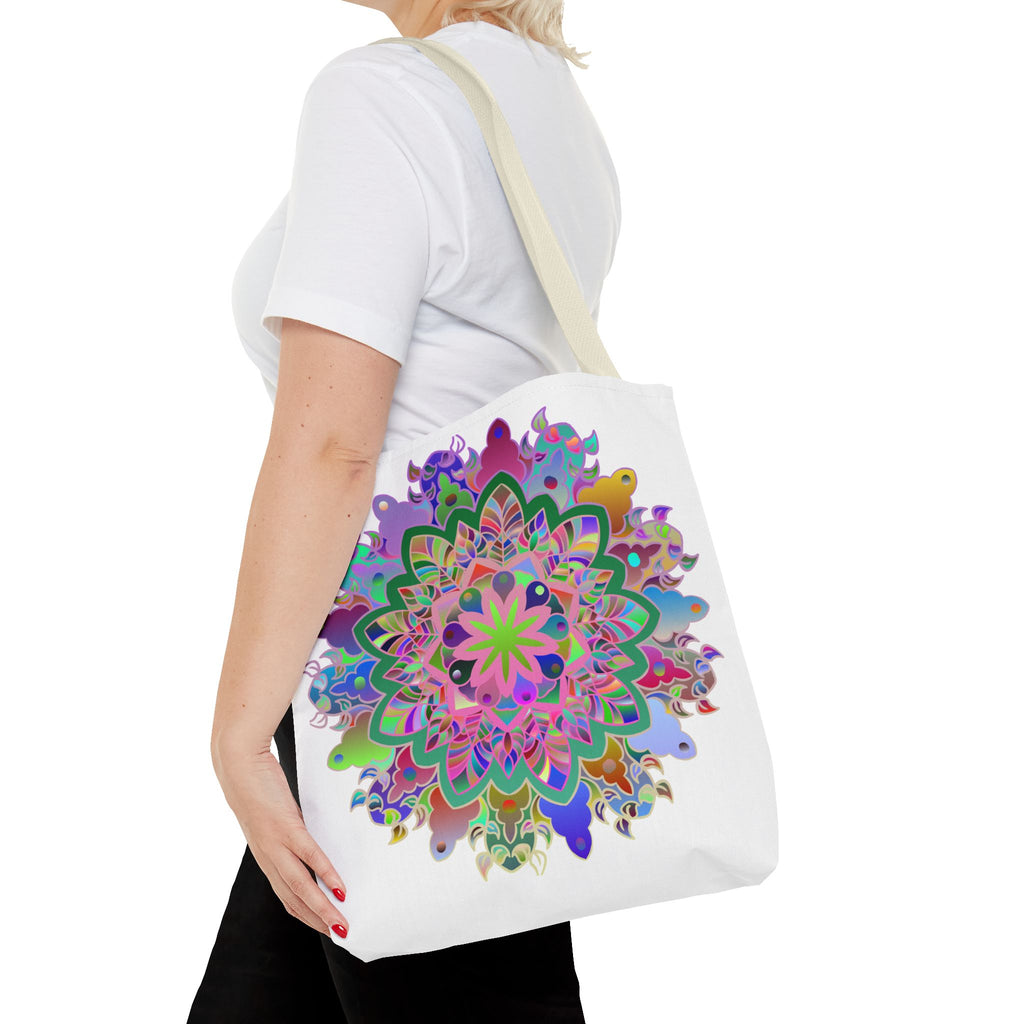 Beautiful and vibrant mandala pattern tote bag with colorful design