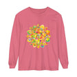 Psychedelic mandala long sleeve t-shirt with vibrant colors and intricate design