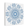 Beautiful handmade steel blue mandala design wall art on matte canvas, stretched and 125 inches deep