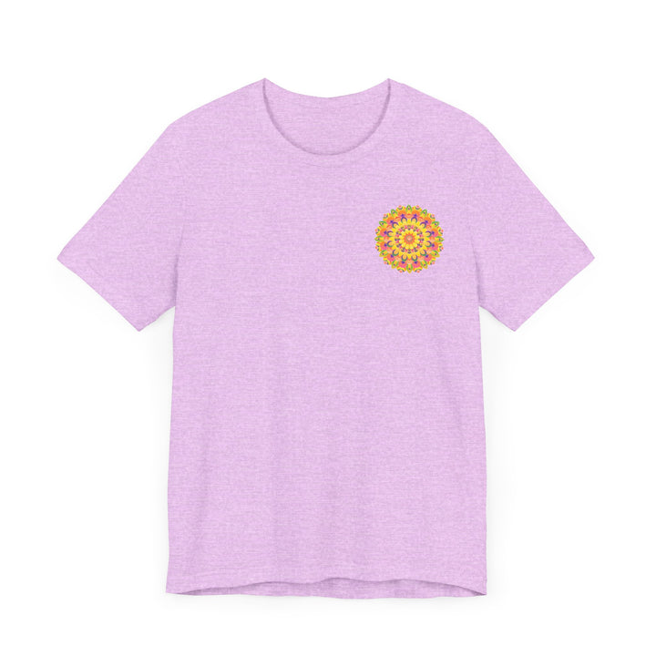 A colorful and intricately designed Vibrant Mandala Tee promoting Peace & Harmony