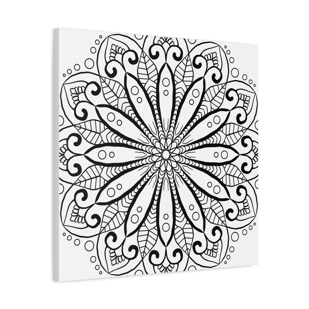 Handmade Mandala Art - Black & White Wall Art - Matte Canvas, Stretched, 125 alt text 26