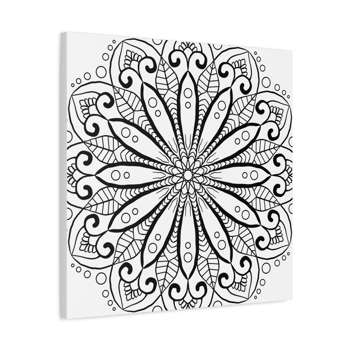 Handmade Mandala Art - Black & White Wall Art - Matte Canvas, Stretched, 125 alt text 26