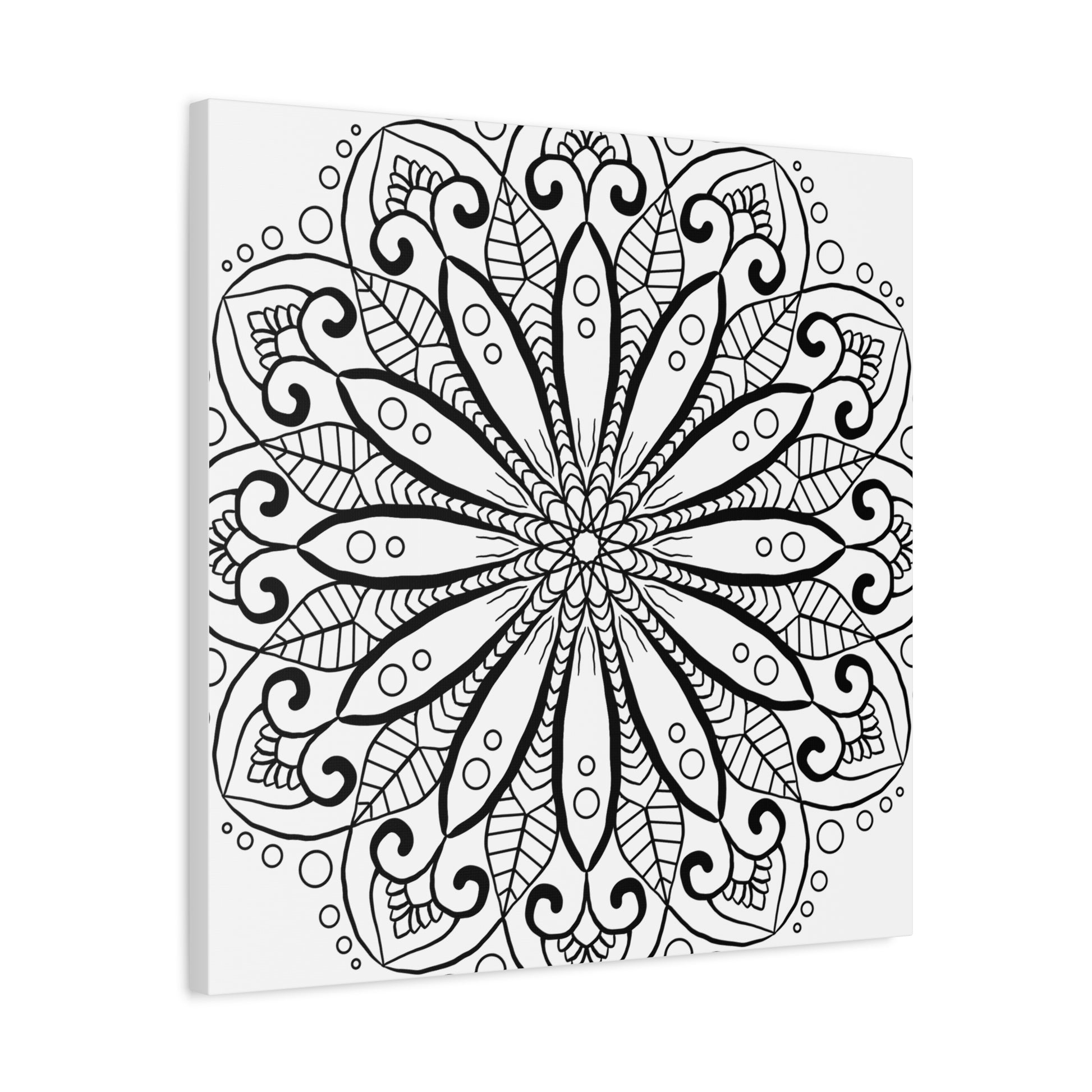 Handmade Mandala Art - Black & White Wall Art - Matte Canvas, Stretched, 125 alt text 26