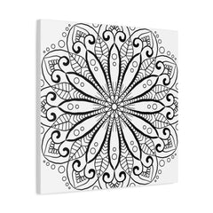 Handmade Mandala Art - Black & White Wall Art - Matte Canvas, Stretched, 125 alt text 26