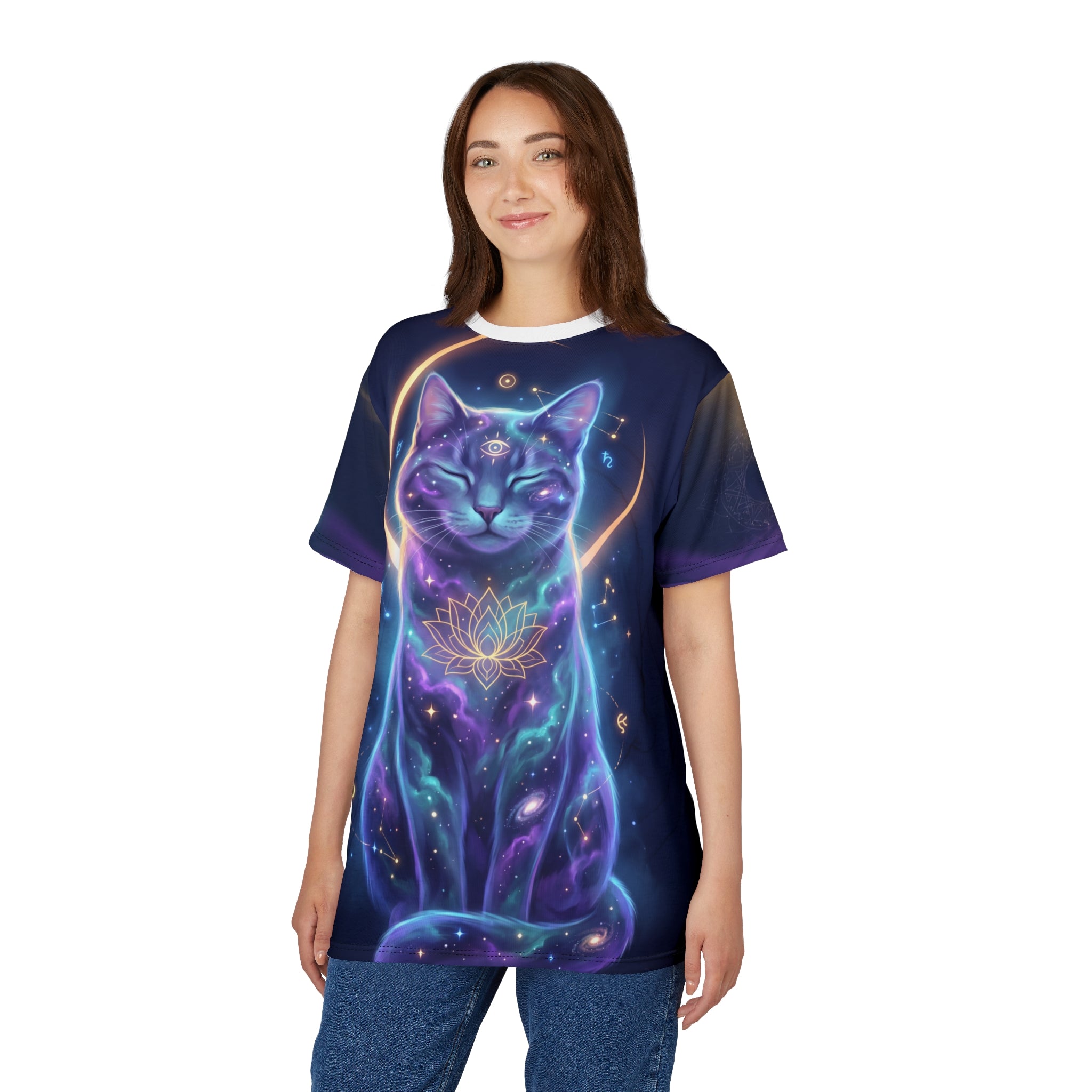 Kosmisches Katzengeist-Surreal-T-Shirt