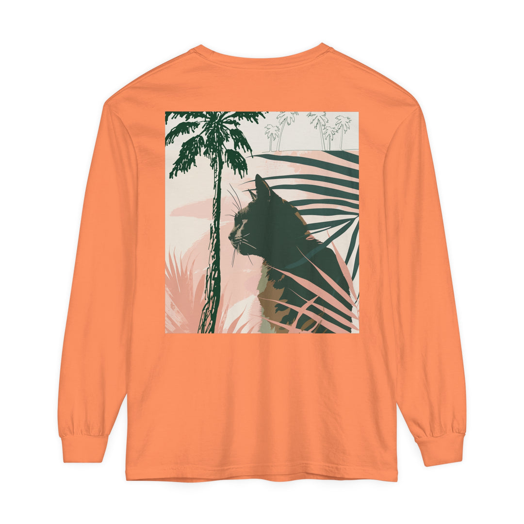 Black Cat Jungle Long Sleeve T-Shirt for women alt text 18